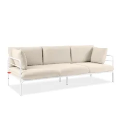 Lauko sofa RAMBI 3, balta/kreminė, 225x80x80 cm