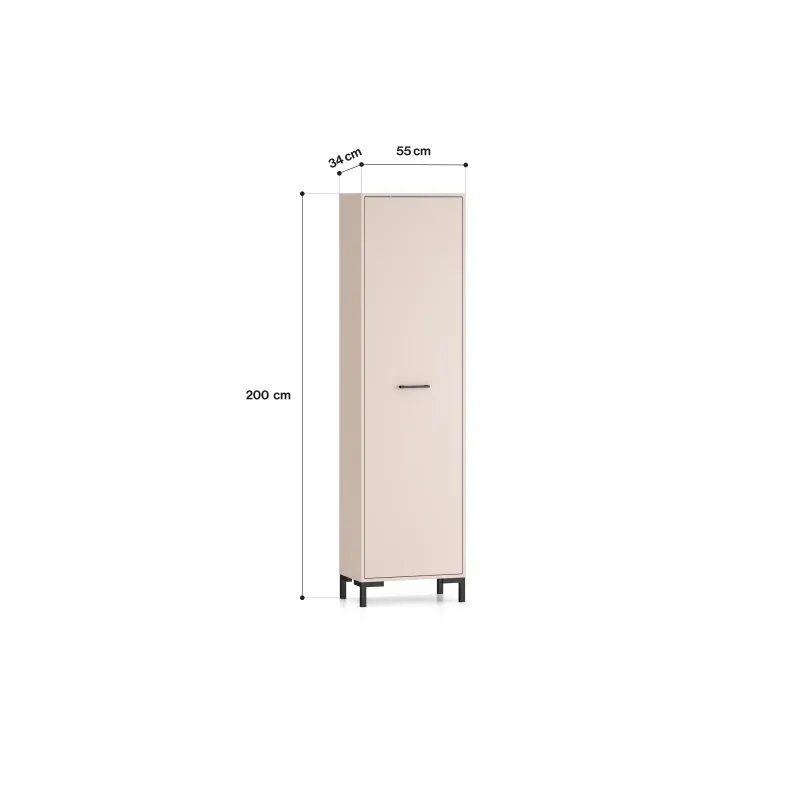 Viendurė prieškambario spinta OIVEA, 55x34x200 cm