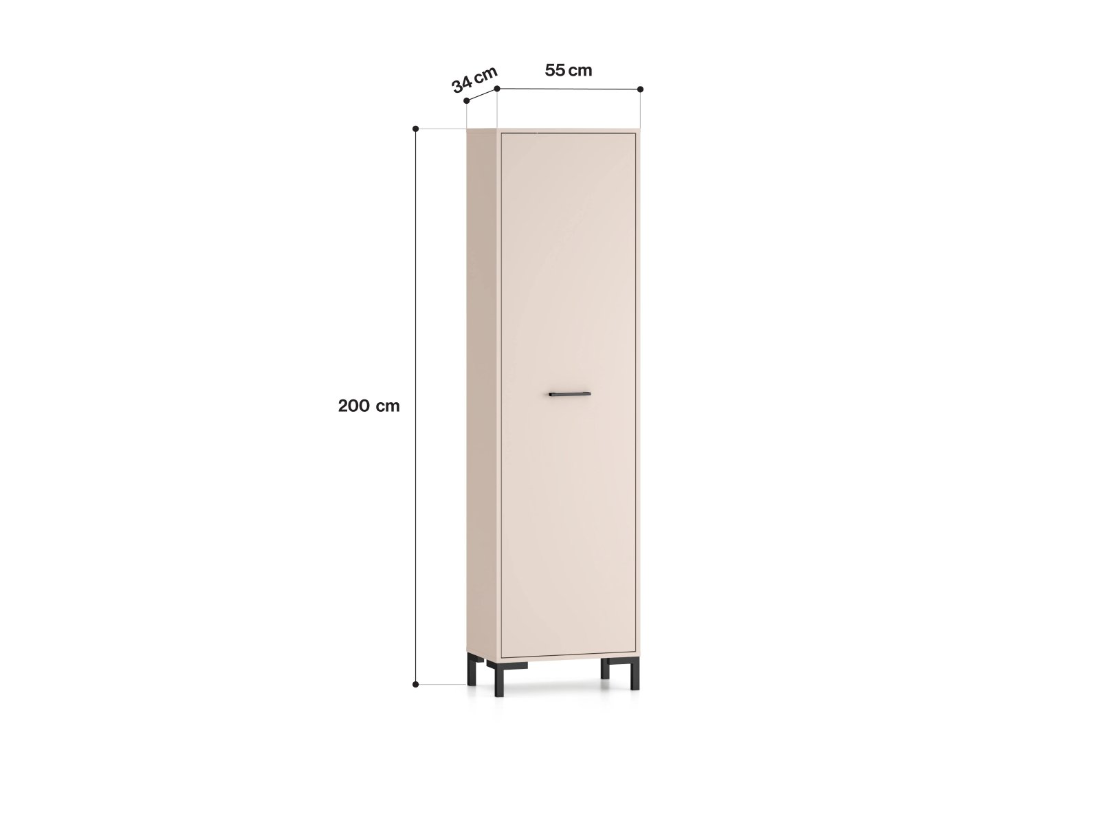 Viendurė prieškambario spinta OIVEA, 55x34x200 cm