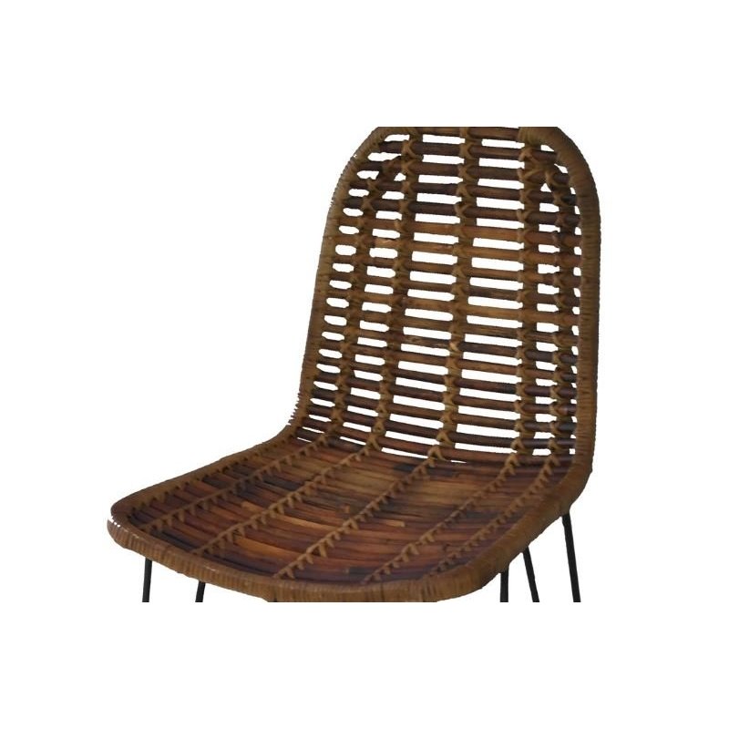 Baro kėdė su atlošu, pinta, elegantiška