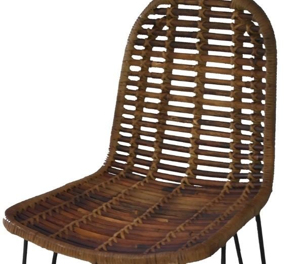 Baro kėdė su atlošu, pinta, elegantiška
