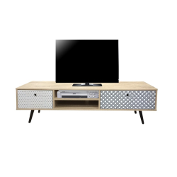MAILBOX stiliaus TV staliukas, Skandinaviško stiliaus, raštuotais stalčiais