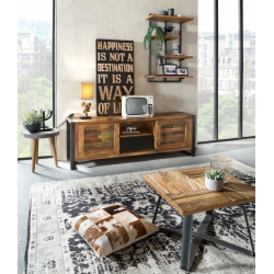 Retro stiliaus TV stalas, medinis, rudos spalvos