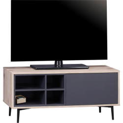 MAILBOX stiliaus TV staliukas, Skandinaviško stiliaus, juodais stalčiais