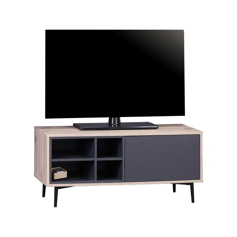 MAILBOX stiliaus TV staliukas, Skandinaviško stiliaus, juodais stalčiais