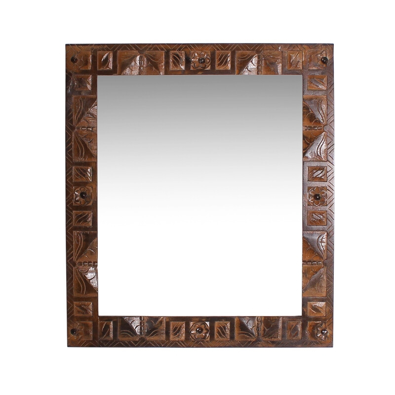 ALMIRAH stiliaus pakabinamas veidrodis, kokybiškas, medinis