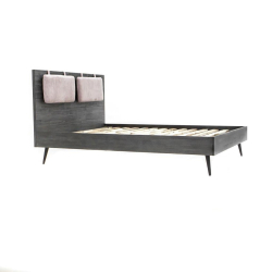 Modernaus dizaino lova, tamsiai pilkos spalvos, minimalistinė